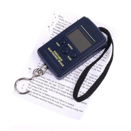 Bascula Digital LCD De Mano Colgar Equipaje 40Kg Peso Pesca Maletas Dinamometro