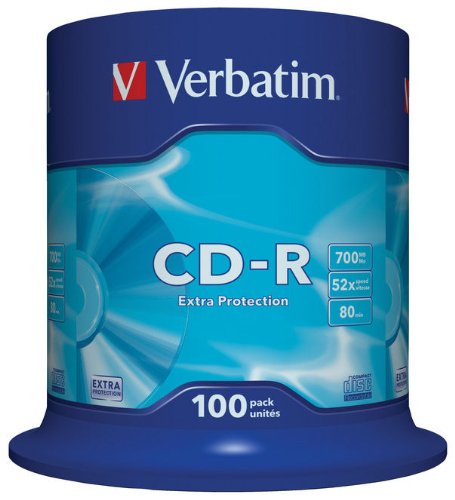 Verbatim 43411 52x 700MB CD-R Vírgenes, 100 unidades en spindle
